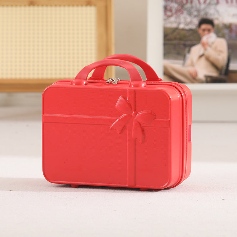 14-Inch gift suitcase, small zipper suitcase, light cosmetic case, manufacturer wholesale, high-end gift box, simple