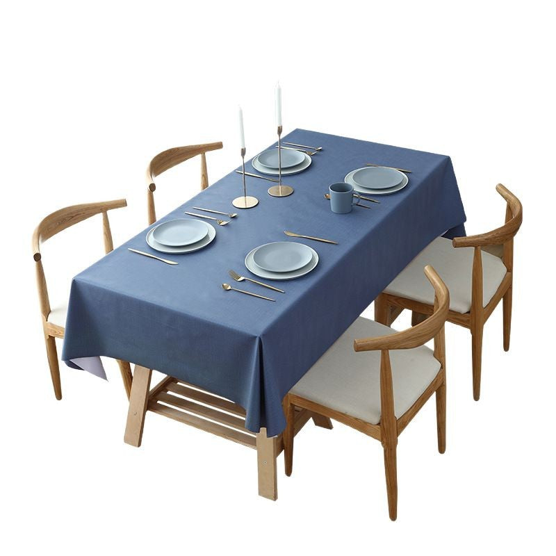 Solid color dining table tablecloth waterproof and oil-proof modern simple PVC tablecloth, leave-in coffee table table countertop cover wholesale