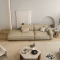 Foshan furniture factory personalized italian normcore tofu block sofa first layer genuine leather small apartment living room house straight row