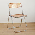 Minimalist folding chair - transparent acrylic photo booth chair for clothing stores, trendy influencer makeup stool, crystal backrest dining chair