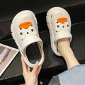 Women's clogs summer outwear fashioneasiest for matchthick solenon-slip heightened toe slippers men's beach two-wear lightweight