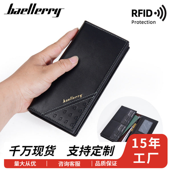 Wallet, mobile phone can be placed, men's medium and long Baellerry  RFID wallet, suit bag, men's wallet