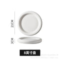 European-style matte large pasta plate, creative hotel restaurant dessert plate, steak plate, thick-rimmed black and white ceramic plate