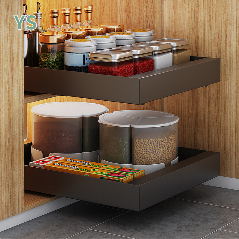 One piece of storage rack, carbon steel delivery, kitchen rack, cabinet, retractable kitchen utensils, storage, smart storage, home multi-function