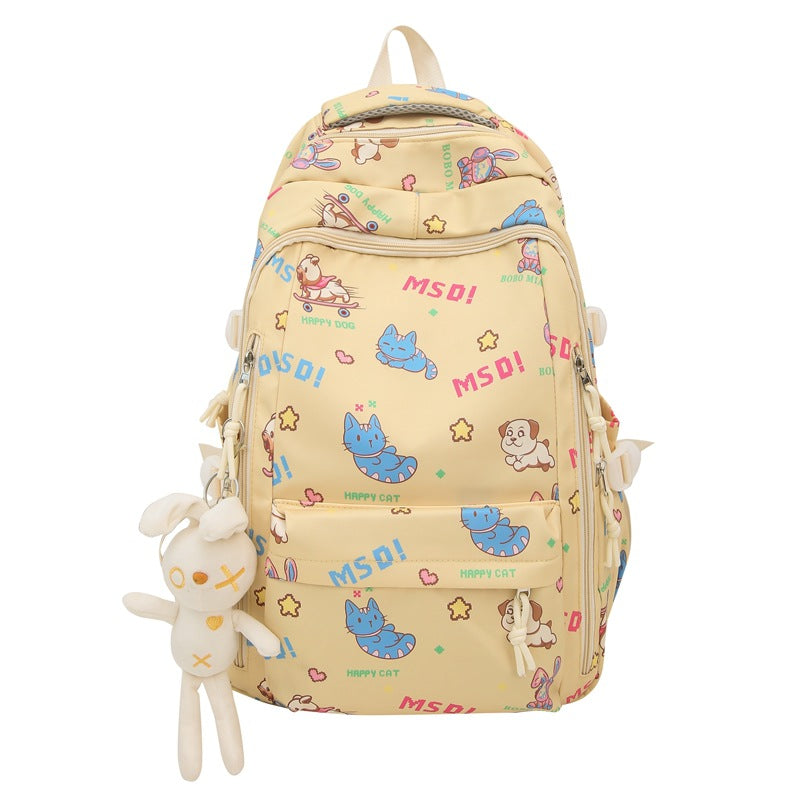 Backpack Men's Simple Large Capacity Travel Backpack Women's Casual Japanese Junior High School Student High School Student School Bag Men