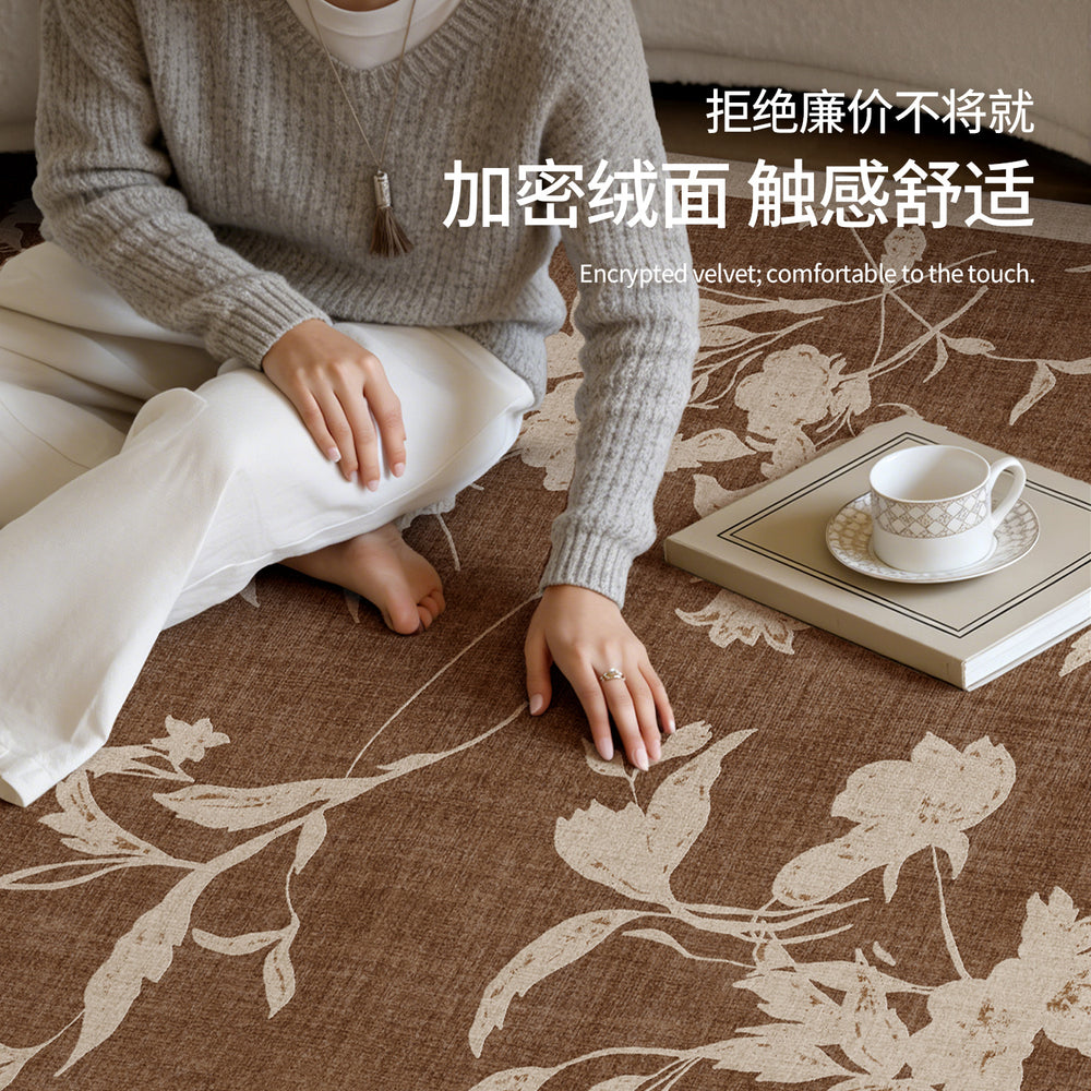 Carpet living room retro style waterproof anti-fouling sofa coffee table mat medieval stain-resistant bedroom large area full bed blanket