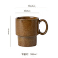 Creative stackable mug retro stoneware kiln cup for home office practical water cup milk cup goblet