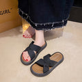 Trendy platform slides for women - summer 2024 new arrivals: fashionable crossover design, elegant chunky sole, perfect for summer outings
