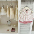 Girls' summer outfit : new floral sleeveless top and shorts set, princess style, two-piece outerwear for toddlers and young children