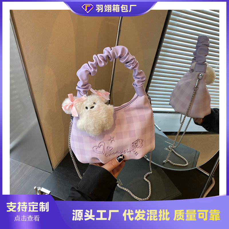 Cross-border niche design high-end bag women's 2025 new retro shoulder messenger bag versatile hand carry armpit bag