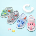 Baby cloth sandals for boys, summer, ages 0-1-2-3 years, infant anti-slip soft sole squeaky shoes, girls' first walker shoes, baby shoes