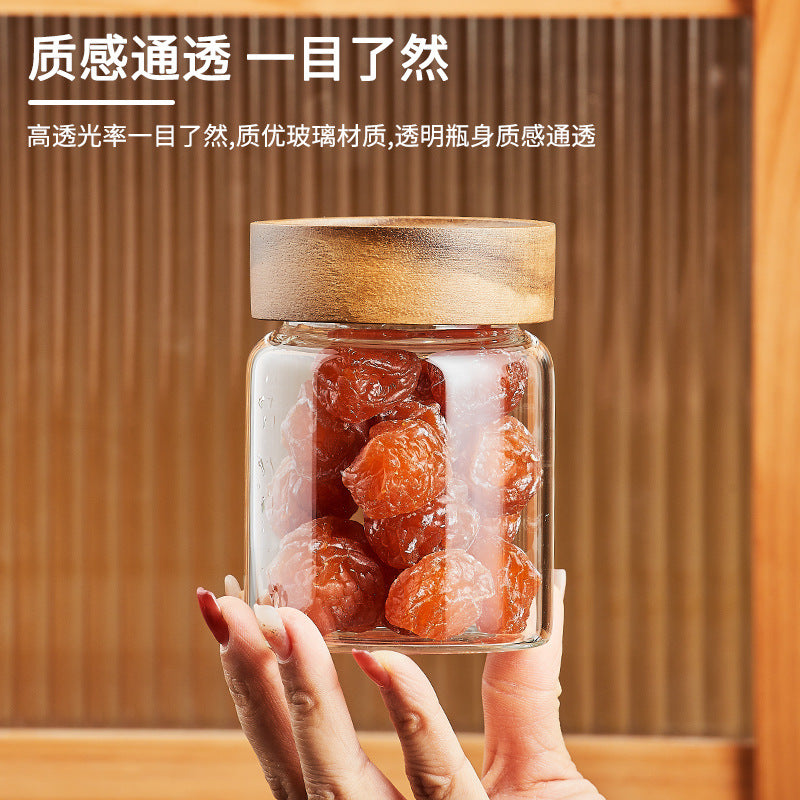 Airtight heat-resistant glass storage jar for kitchen, grains, coffee beans, collectibles, and more