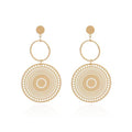 European and american cross-border influencer style hollow geometric circle earrings, european and american style bohemian round earrings