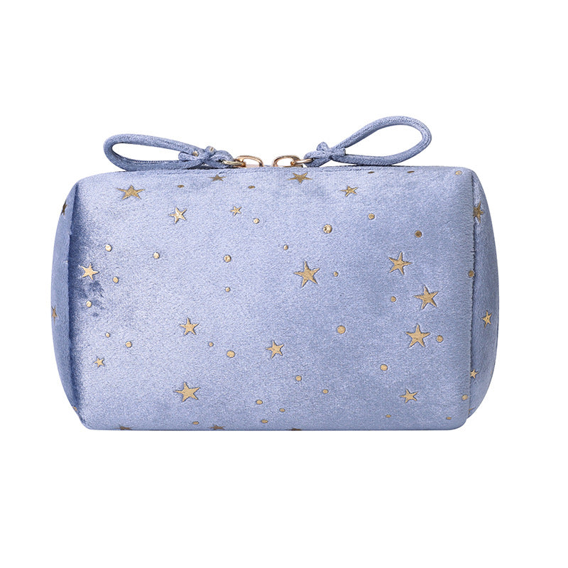 Flannel star hand-held cosmetic bag simple portable storage bag beautiful girl trend red envelope mobile phone storage bag