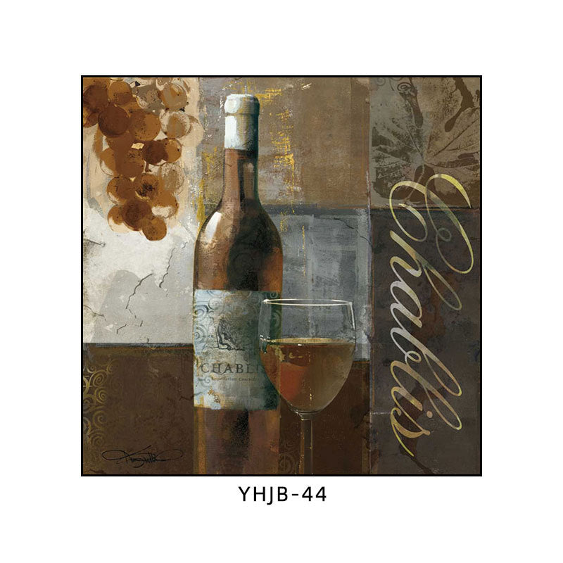 American bar decorative painting retro industrial style creative KTV box red wine glass hanging painting nostalgic wine mural
