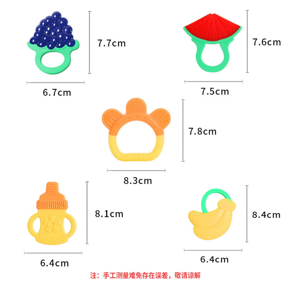 Baby fruit flat toothpaste 3 months grinding stick food grade silicon biting glue baby teething toy significant other