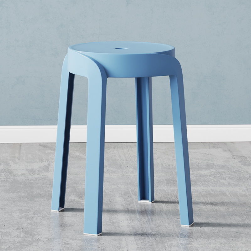 Influencer-approved fashionable plastic stool - thickened, stackable, round stool for home use - nordic dining stool - minimalist creative windmill stool - wholesale