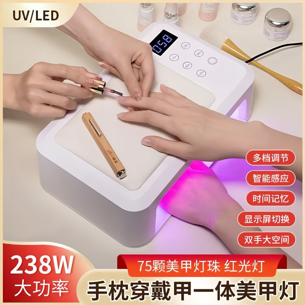 Wearing nail lamp, high power and large space, hand pillow, quick-drying nail lamp, LED nail salon phototherapy machine