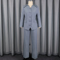 New fashionable design long-sleeve blazer and high-waisted straight-leg pants two-piece set