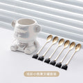 Colorful bear fruit fork jar + six golden spoons