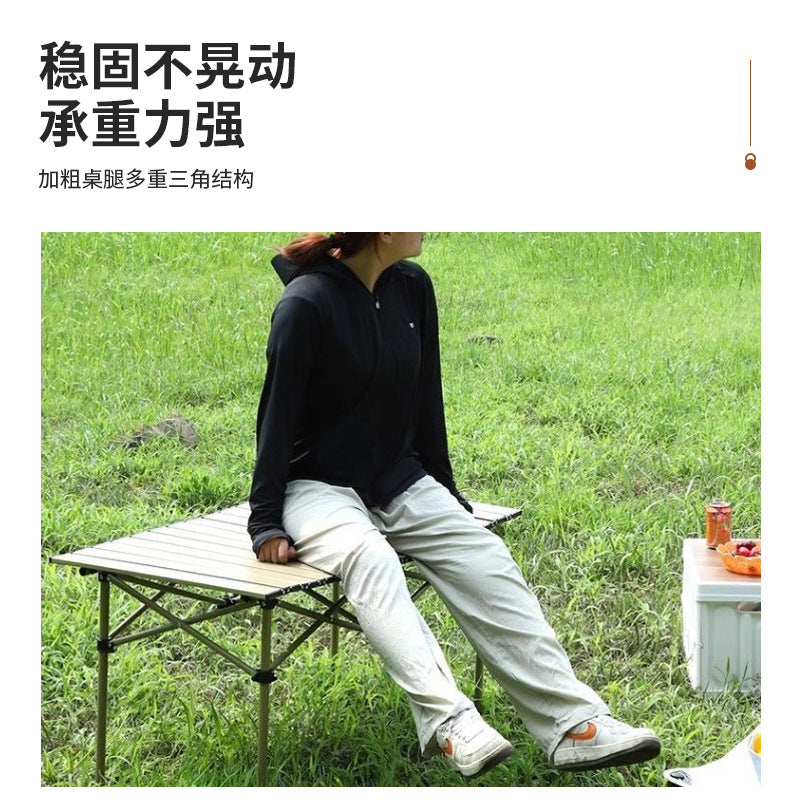 Outdoor foldable camping table and chair set - portable picnic roll-up table, chairs, coffee table - complete camping gear and supplies