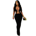 C7572 cross-border   fashion women's sexy slim-fit solid color tie-up sleeveless dress