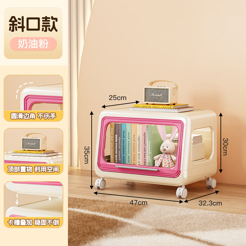 Children's toy storage cabinet Household living room Snack locker Large capacity bookcase Baby baby products storage box