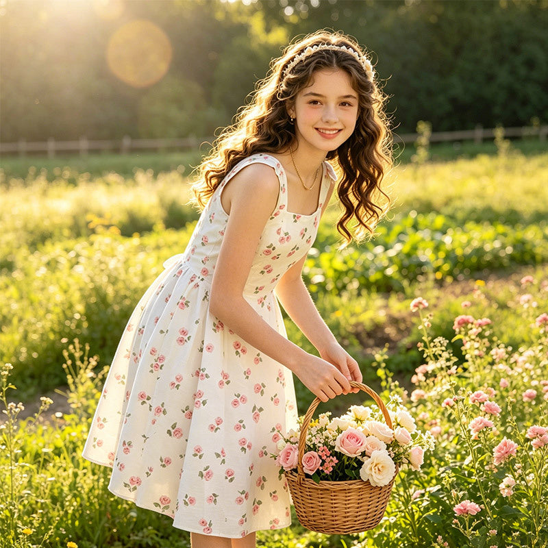Yimingzhi: new  european and american style women's floral print short cami dress for teens (export)