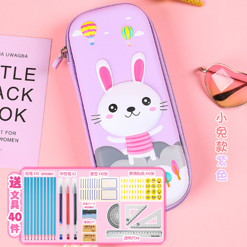 Large capacity 3D three-dimensional stationery box boy space astronaut pencil case high value primary school students multi-functional pencil case