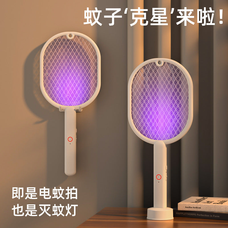 household electric mosquito swatter rechargeable automatic mosquito trap and mosquito swatter electric shock mosquito killer lamp two-in-one camping style fly swatter