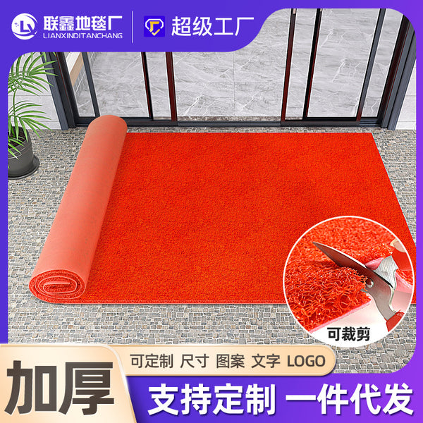 Door welcome carpet custom entry mat pvc foot mat corridor elevator waterproof and non-slip entry door silk ring floor mat