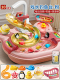 Pink - electric [6 fish + 1 rod + slide + squeeze duck + drain basket] + charging