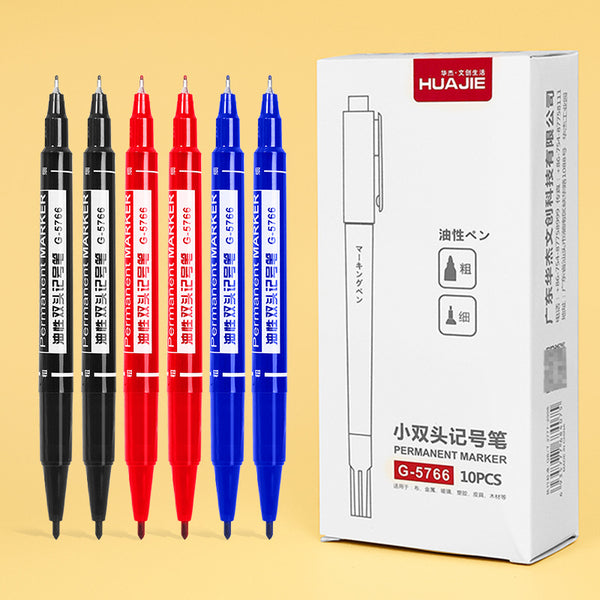 Thin double-ended hook pen Quick-drying oily marker Waterproof line marker marker Children's drawing pen Signature pen