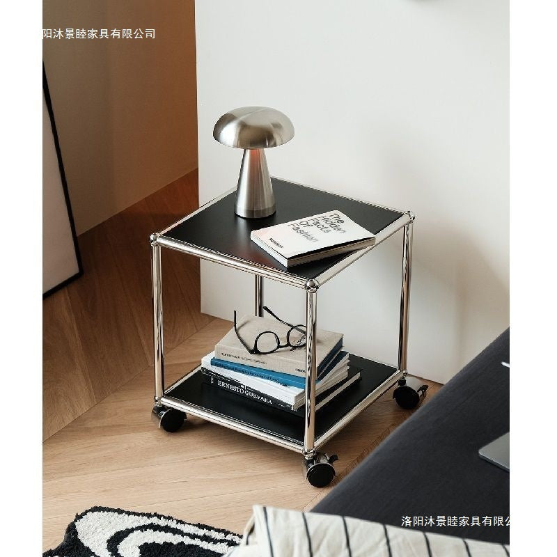 Luxury-style multi-functional steel corner table for living room or study - silent, mobile side table for home use, perfect for sofa side