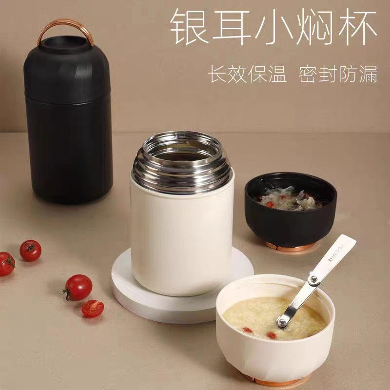 316 double-layer stainless steel vacuum copper-plated stew beaker 304 stew pot stewed porridge portable gift engraving logo