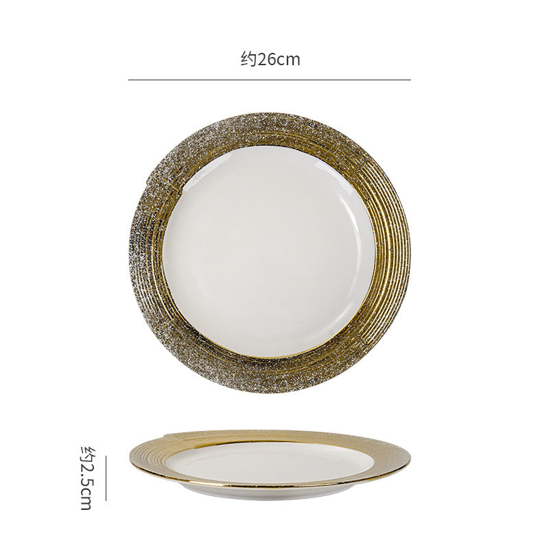 Nordicinsaccessible luxury thread plate stylish restaurant steak plate creative western food pasta plate ceramic dessert plate