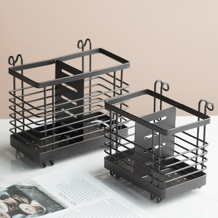 Wrought iron drain chopstick cage chopstick cartridge household chopstick basket kitchen spoon knife and fork storage box rack