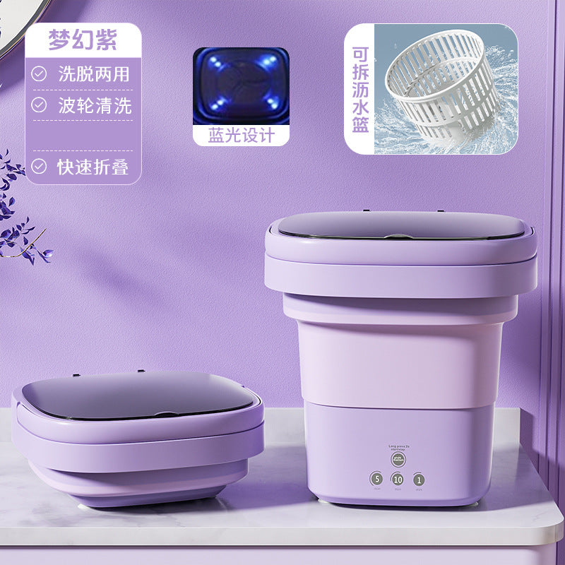 Mini semi-automatic portable folding washing machine - ideal for baby clothes, underwear, and socks