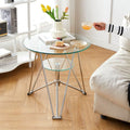Round modern coffee table movable tempered glass living room for home round table casual tableaccessible luxury small apartment ins