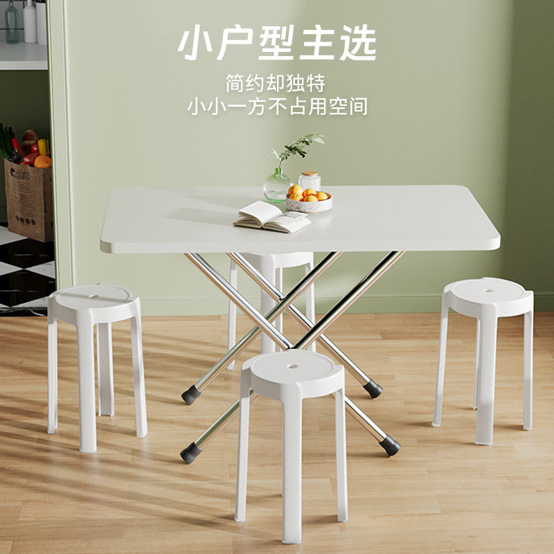 Small table, foldable table, dining table, for home rental house, simple dining table, outdoor portable rectangular stall table