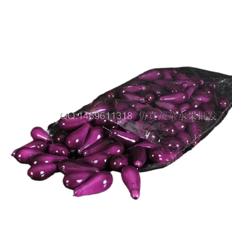 Simulated eggplant model Fake vegetable weighted round eggplant melon fruit decorative ornament Creative hotel pendant shooting prop