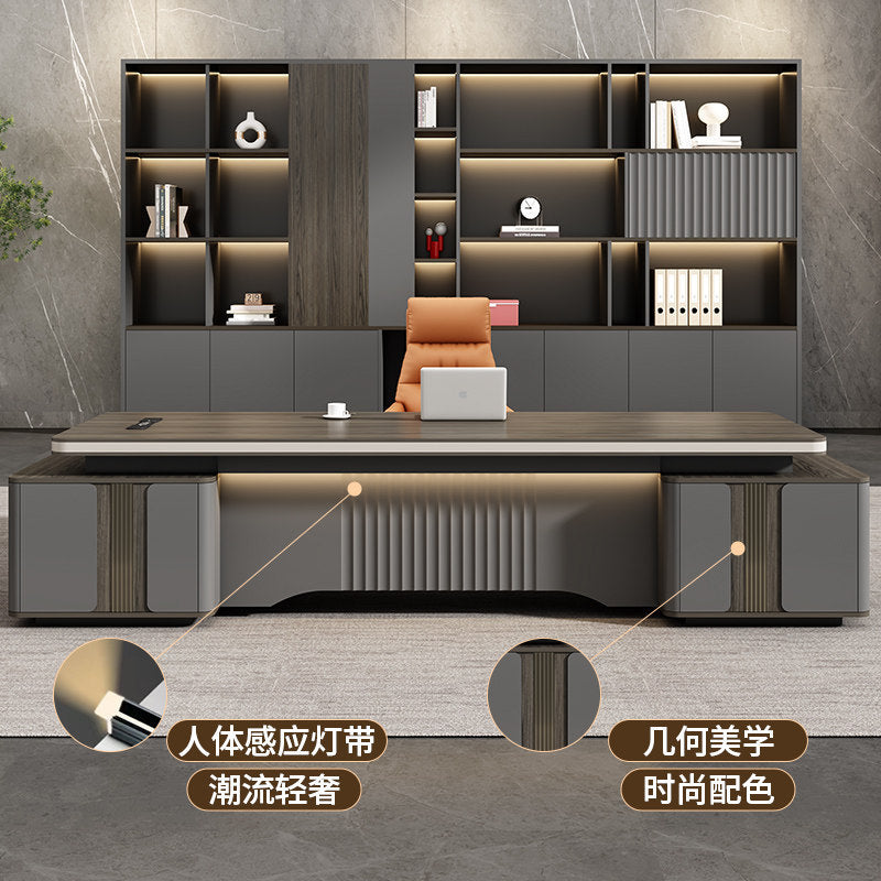 Saint-li executive desk - premium lacquer finish, minimalist chic, luxury ceo office desk and chair set for general managers