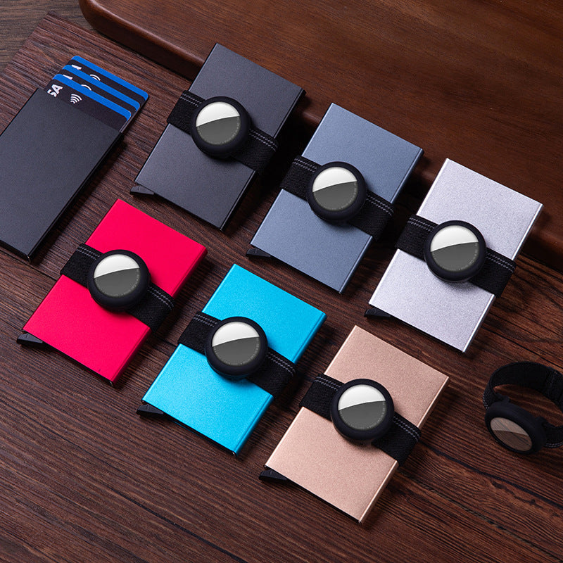 Manufacturer supplies anti-magnetic RFID automatic elastic card bag, ID bag, aluminum alloy anti-theft card box, bank card sleeve