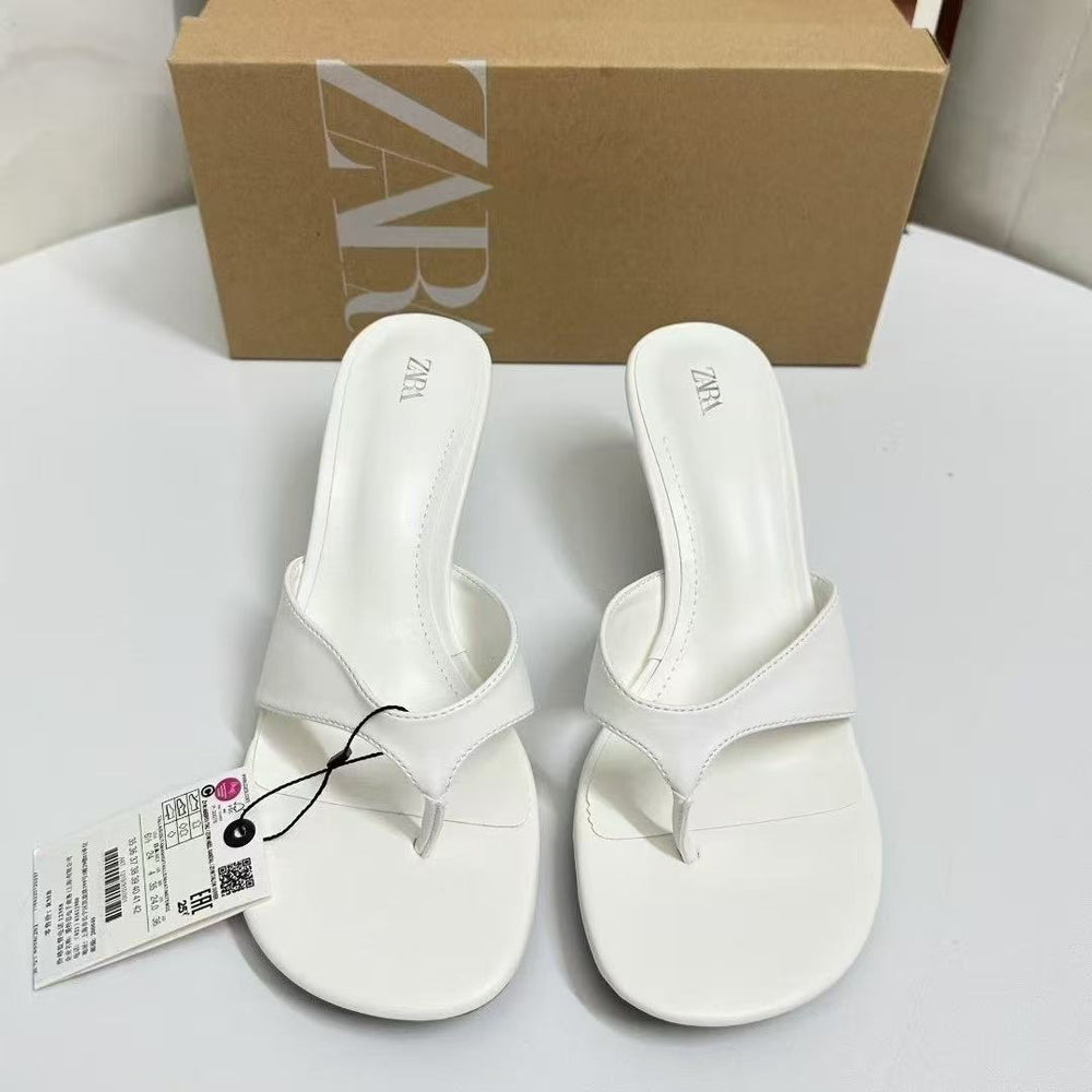 Za's 2025 new french-style thong sandals: elegant and versatile summer footwear