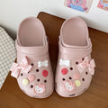 Cartoon cute bowknot clogs women's summer student outdoor sweet slippers eva one-piece two-wear sandals