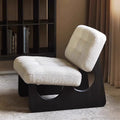 Solid wood single sofa chair - nordic mid-century designer style - living room, balcony, bedroom leisure chair - armless retro mesh