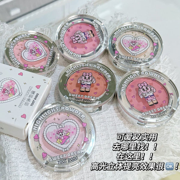 Toot Dodo~ Sweet Dream Powder Highlight Powder Monochrome Matte Brightening Face Facial Grooming Blush Integrated Powder