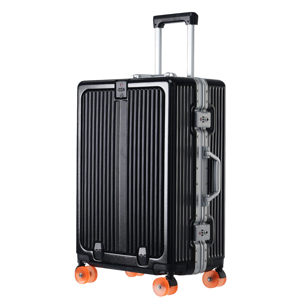 One-click front open aluminum frame 20-inch boarding case, ice skating wheel suitcase, customs lock suitcase 24-inch anti-drop trolley case