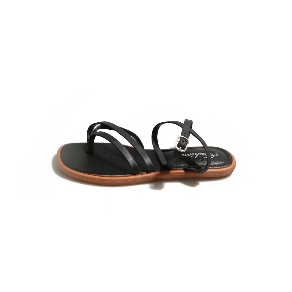 2026 new collection women's thong sandals - summer outdoor wear, flat roman sandals, one-piece clip-toe women's shoes for export