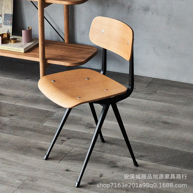 American bar barbecue shop loft wrought iron chair coffee shop casual back chair retro restaurant solid wood dining chair stool